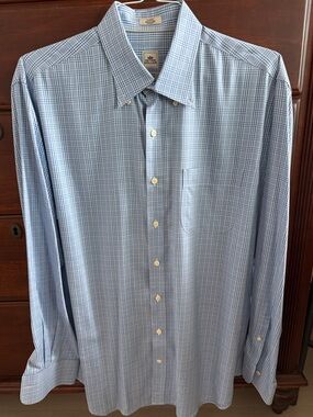 Peter Millar Light Blue Multi-Check Dress Shirt